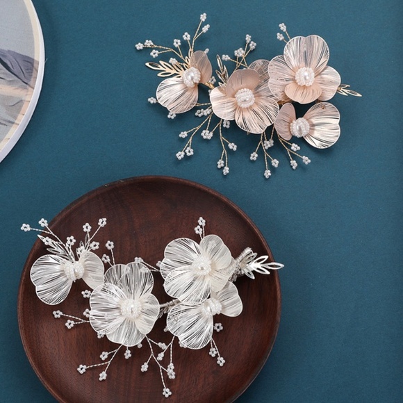 Pearl Crystal Bridal Comb Floral Wedding Crystal Comb Bridal Headpiece Gift - Picture 3 of 3